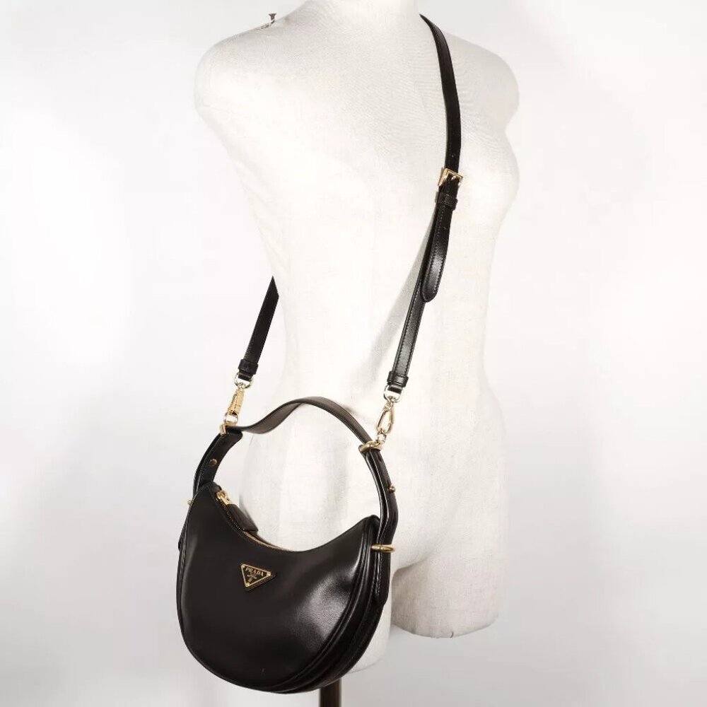 PRADA Arche Shoulder Bag 1BC194 2WAYShoulder black Calfskin Women - Picture 10 of 10